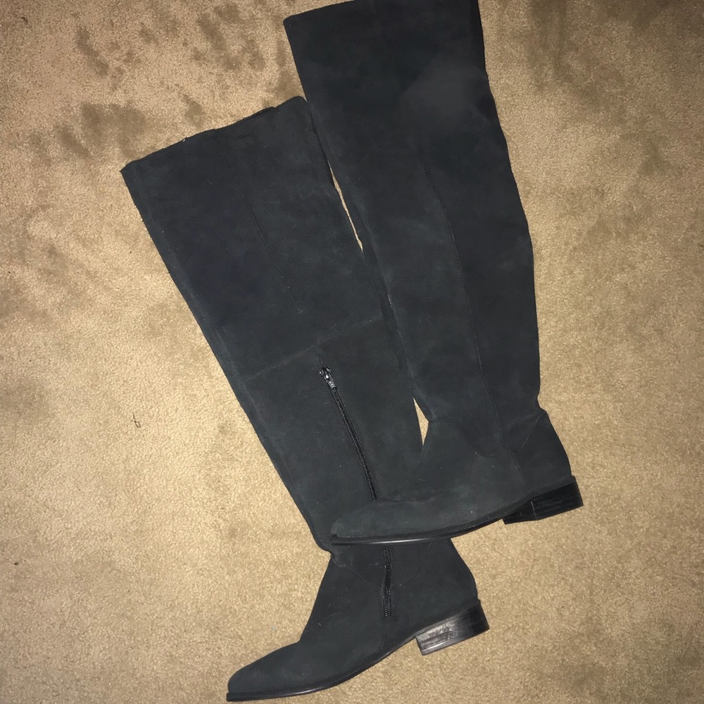 Steve Madden Over-The-Knee Black Suede Boots